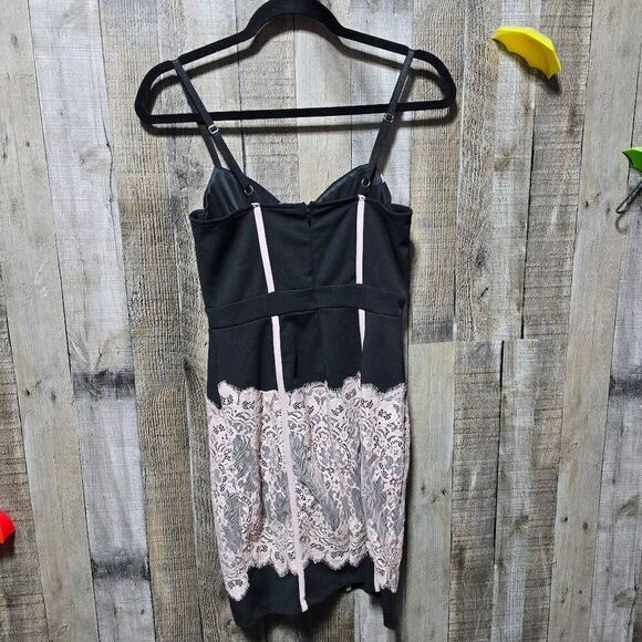 Blashe Pink and Black Corset Lace Mini Dress - Picture 3 of 5